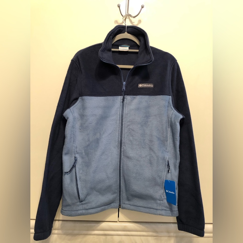 New Men's Columbia Steens Mountain Full-Zip Fleece Jacket S, Navy Bluest…